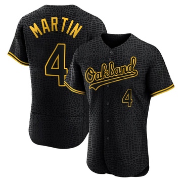 Authentic Billy Martin Men's Oakland Athletics Black Snake Skin City Jersey