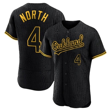 Authentic Billy North Men's Oakland Athletics Black Snake Skin City Jersey
