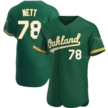 Authentic Braden Nett Men's Oakland Athletics Kelly Green Alternate Jersey