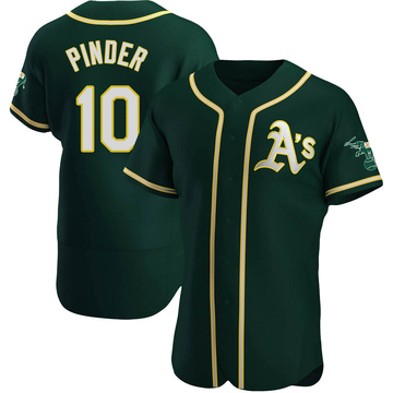 Authentic Chad Pinder Men's Oakland Athletics Green Alternate Jersey