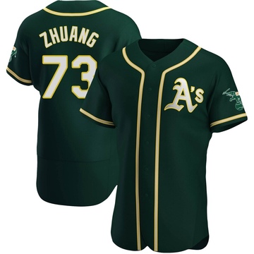 Authentic Chen Zhuang Men's Oakland Athletics Green Alternate Jersey