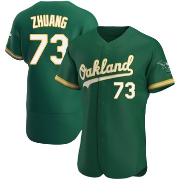 Authentic Chen Zhuang Men's Oakland Athletics Kelly Green Alternate Jersey