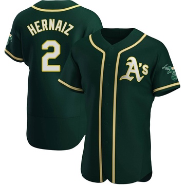 Authentic Darell Hernaiz Men's Oakland Athletics Green Alternate Jersey