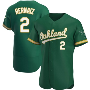 Authentic Darell Hernaiz Men's Oakland Athletics Kelly Green Alternate Jersey