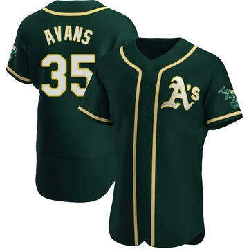 Authentic Drew Avans Men's Oakland Athletics Green Alternate Jersey