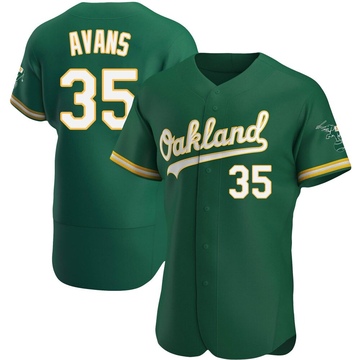 Authentic Drew Avans Men's Oakland Athletics Kelly Green Alternate Jersey