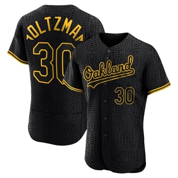 Authentic Ken Holtzman Men's Oakland Athletics Black Snake Skin City Jersey