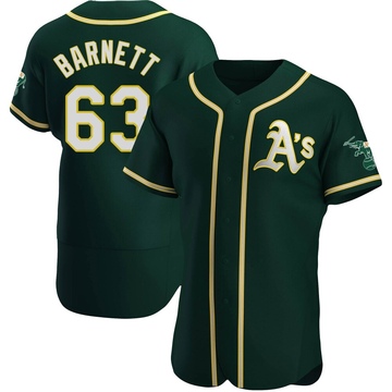 Authentic Mason Barnett Men's Oakland Athletics Green Alternate Jersey