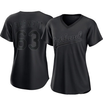 Authentic Mason Barnett Women's Oakland Athletics Black Pitch Fashion Jersey