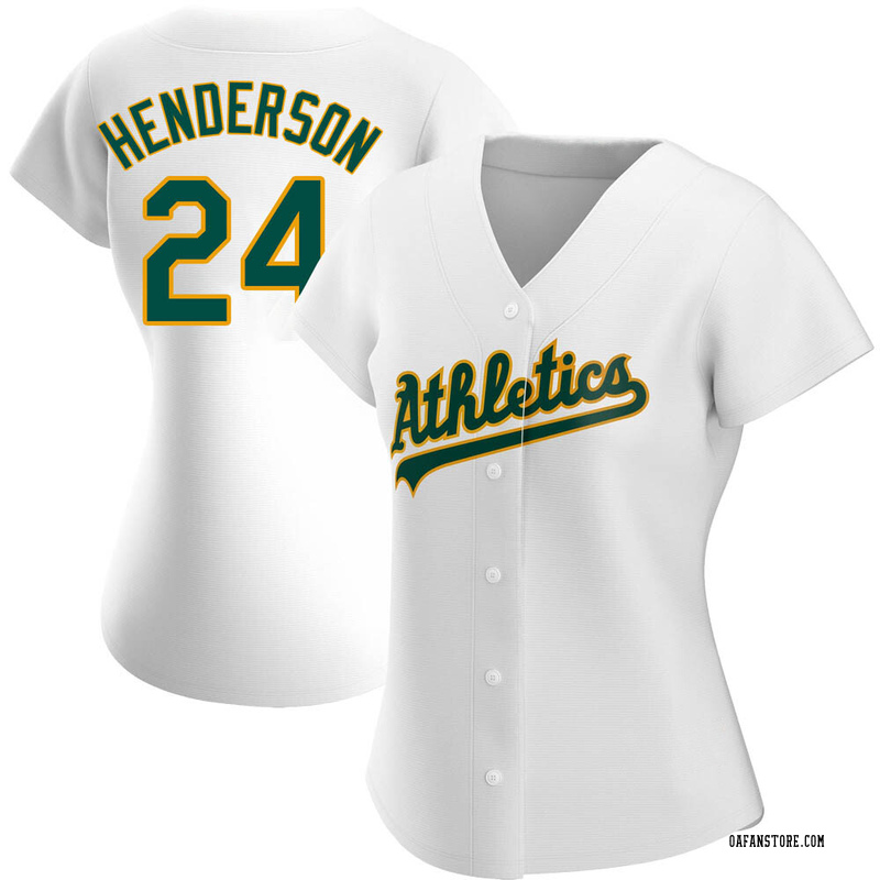 Authentic Rickey Henderson Women's Oakland Athletics White Home Jersey