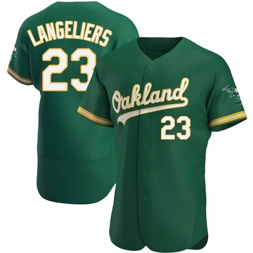 Authentic Shea Langeliers Men's Oakland Athletics Kelly Green Alternate Jersey