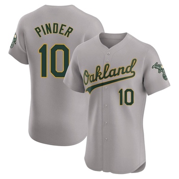 Elite Chad Pinder Men's Oakland Athletics Gray Road Jersey