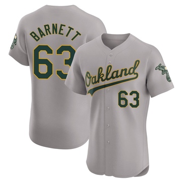 Elite Mason Barnett Men's Oakland Athletics Gray Road Jersey