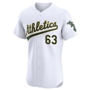 Elite Mason Barnett Men's Oakland Athletics White Home Jersey