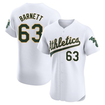 Elite Mason Barnett Men's Oakland Athletics White Home Jersey