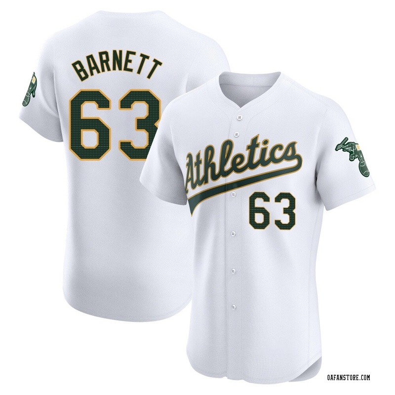 Elite Mason Barnett Men's Oakland Athletics White Home Jersey