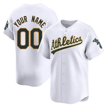 Limited Custom Men's Oakland Athletics White Home Jersey