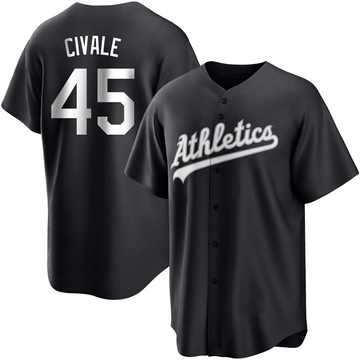 Replica Aaron Civale Youth Oakland Athletics White Black/ Jersey