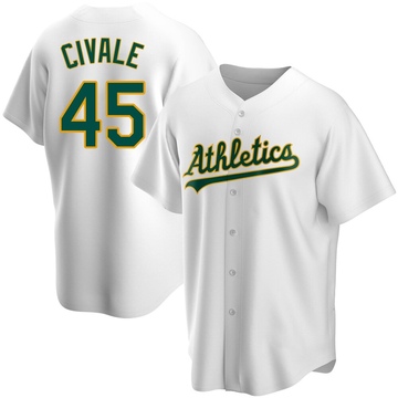 Replica Aaron Civale Youth Oakland Athletics White Home Jersey