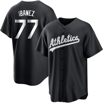 Replica Andy Ibanez Men's Oakland Athletics White Black/ Jersey