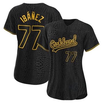 Replica Andy Ibanez Women's Oakland Athletics Black Snake Skin City Jersey
