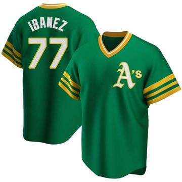 Replica Andy Ibanez Youth Oakland Athletics Kelly Green R Road Cooperstown Collection Jersey