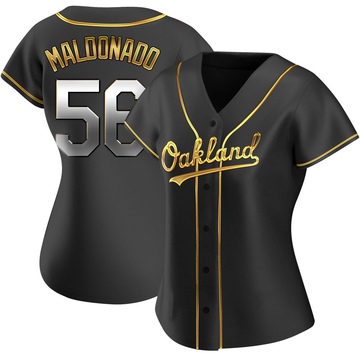 Replica Anthony Maldonado Women's Oakland Athletics Black Golden Alternate Jersey