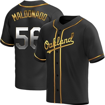 Replica Anthony Maldonado Youth Oakland Athletics Black Golden Alternate Jersey