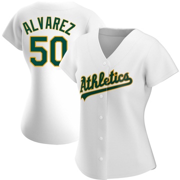 Replica Armando Alvarez Women's Oakland Athletics White Home Jersey