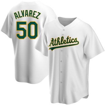 Replica Armando Alvarez Youth Oakland Athletics White Home Jersey