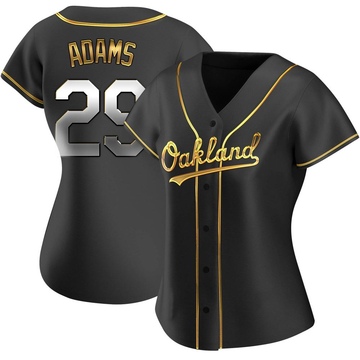 Replica Austin Adams Women's Oakland Athletics Black Golden Alternate Jersey