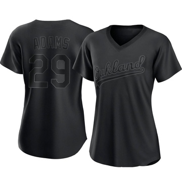 Replica Austin Adams Women's Oakland Athletics Black Pitch Fashion Jersey