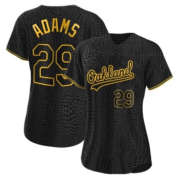 Replica Austin Adams Women's Oakland Athletics Black Snake Skin City Jersey