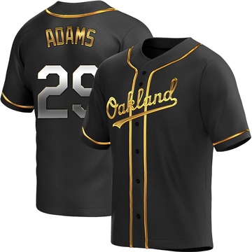 Replica Austin Adams Youth Oakland Athletics Black Golden Alternate Jersey