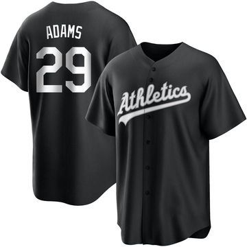 Replica Austin Adams Youth Oakland Athletics White Black/ Jersey