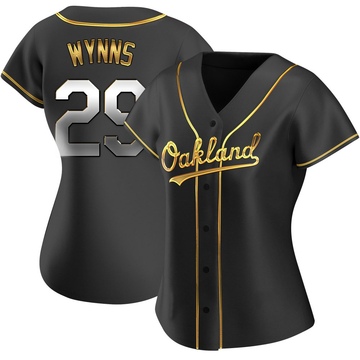 Replica Austin Wynns Women's Oakland Athletics Black Golden Alternate Jersey