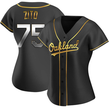 Replica Barry Zito Women's Oakland Athletics Black Golden Alternate Jersey
