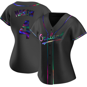 Replica Billy Martin Women's Oakland Athletics Black Holographic Alternate Jersey