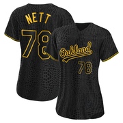 Replica Braden Nett Women's Oakland Athletics Black Snake Skin City Jersey