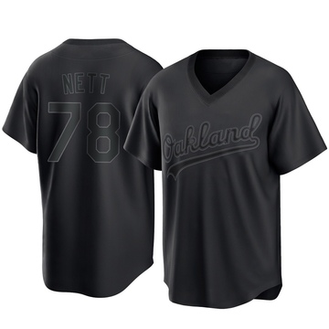Replica Braden Nett Youth Oakland Athletics Black Pitch Fashion Jersey