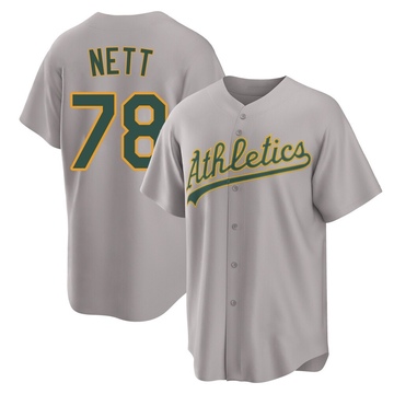 Replica Braden Nett Youth Oakland Athletics Gray Away 2.0 Jersey