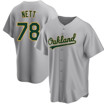 Replica Braden Nett Youth Oakland Athletics Gray Road Jersey