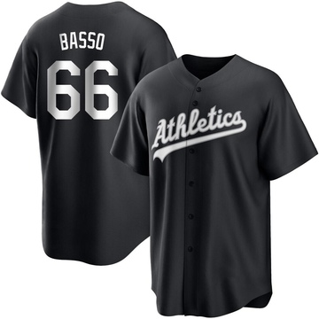 Replica Brady Basso Men's Oakland Athletics White Black/ Jersey