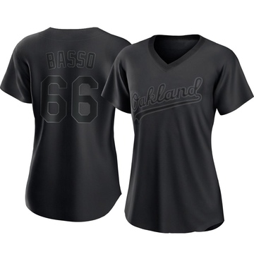 Replica Brady Basso Women's Oakland Athletics Black Pitch Fashion Jersey