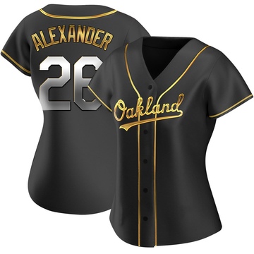 Replica CJ Alexander Women's Oakland Athletics Black Golden Alternate Jersey