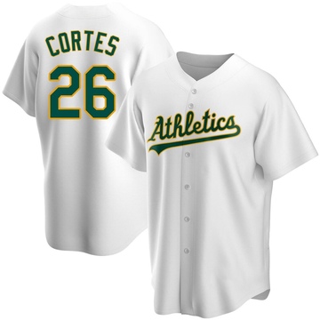 Replica Carlos Cortes Men's Oakland Athletics White Home Jersey