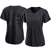Replica Carlos Cortes Women's Oakland Athletics Black Pitch Fashion Jersey