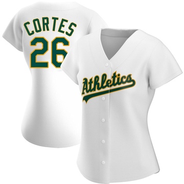 Replica Carlos Cortes Women's Oakland Athletics White Home Jersey
