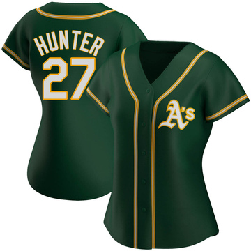 Replica Catfish Hunter Women's Oakland Athletics Green Alternate Jersey