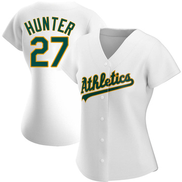 Replica Catfish Hunter Women's Oakland Athletics White Home Jersey